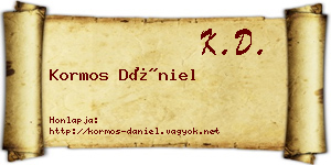 Kormos Dániel névjegykártya