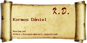 Kormos Dániel névjegykártya